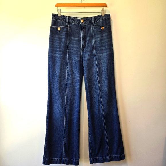 Sam Edelman Codie High Rise Wide Leg Dark Wash Denim Jeans 31 - Picture 1 of 9